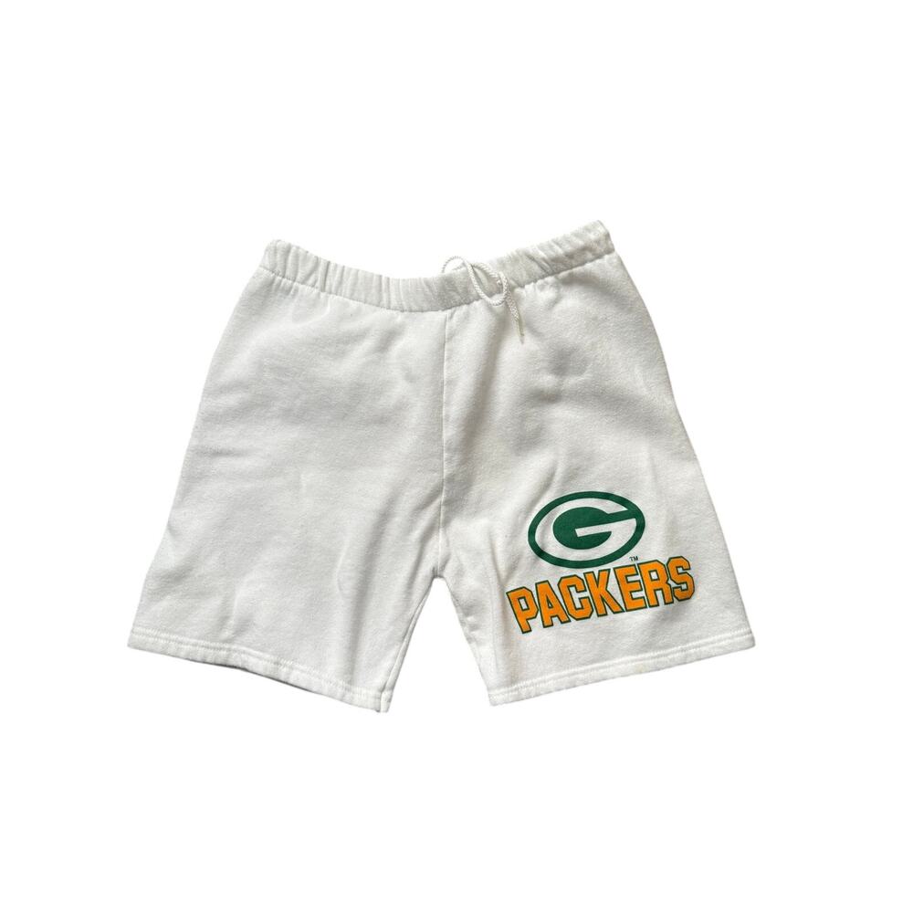 Vintage Logo 7 Green Bay Packers Sweatshort Adult Medium White Made USA (READ)